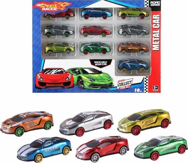 Farbu Oyuncak Toysan 10 lu Speed Racer Diecast Metal Araba TOY-30 - Image 1