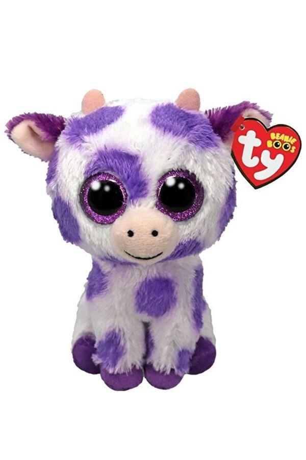Mor Benekli İnek Ethel TY Peluş: 15 cm Neşe! - Image 1