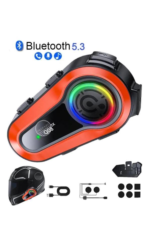 1000 Mt Intercom 2 Eşleşmeli Kask Kulaklık Q-08 Su Geçirmez Bluetooth Motosiklet Intercom Kulaklık - Image 1