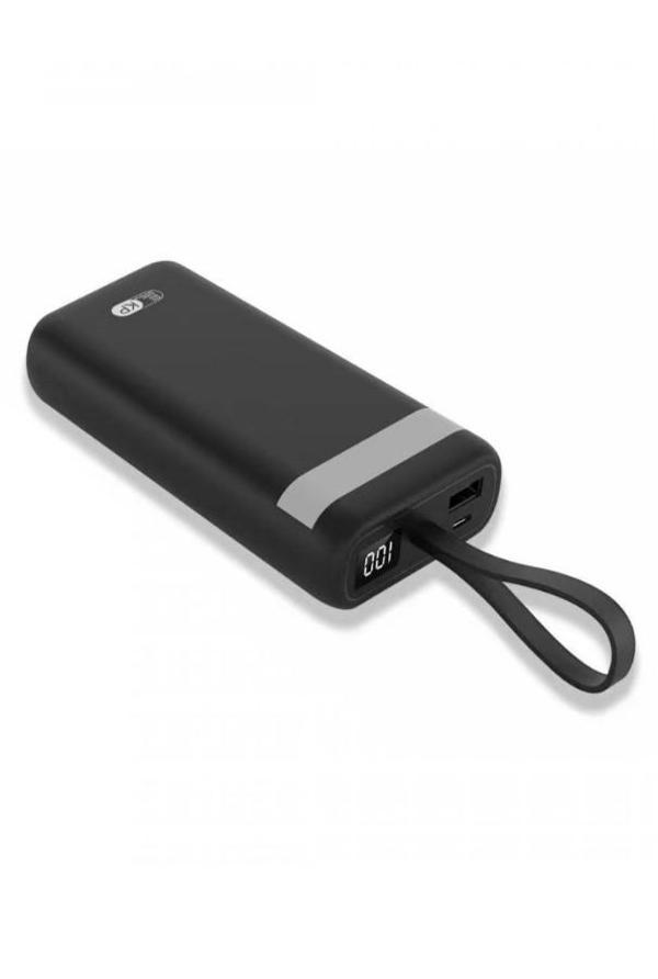 20,000 mAh Kablolu Taşınabilir Kendinden Kablolu Şarj Cihazı Powerbank - Image 1