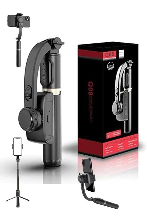 Anti-shake 360 Derece Ayarlanabilir Android Ios Uyumlu Sabitleyici Gimbal Q08 - Image 1