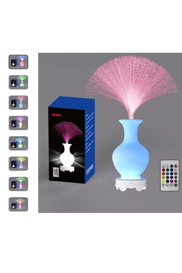Bluetooth Hoparlör Püsgüllü Vazo Tasarımlı Kumandalı 17 Çeşit Rengarenk RGB Ledli Zarif - Image 1