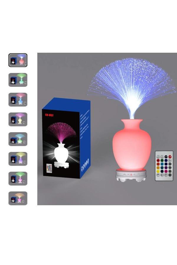 Bluetooth Hoparlör Vazo Tasarımlı Püsgüllü Kumandalı 17 Çeşit Rengarenk RGB Ledli - Image 1