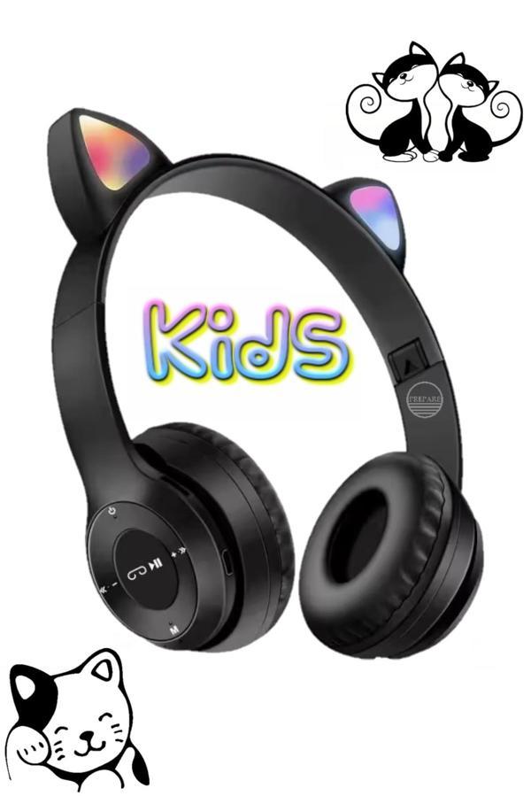 Bluetooth Kedi Kulaklık Aux Girişli Hafıza Kartlı Kulak Üstü Bluetooth Kedi Miyav Pisi Pisi Kulaklık - Image 1