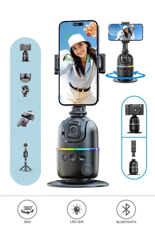 Profesyonel Gimbal 360° Yüz Takip Telefon Sabitleyici Tutucu Video Canlı Yayın Akıllı Tripod P03 - Image 1