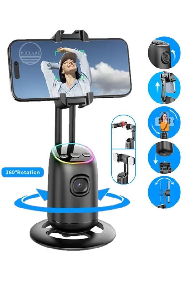 Profesyonel Gimbal 360° Yüz Takip Telefon Sabitleyici Tutucu Video Canlı Yayın Akıllı Tripod P03 - Image 1