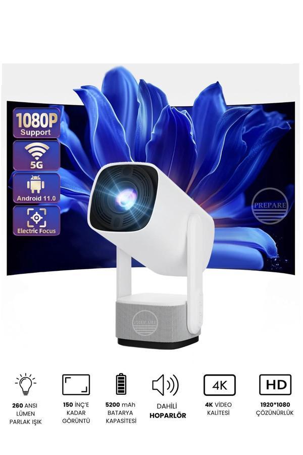 Taşınabilir Projeksiyon Dahili Powerbank 1080P/2K/4K Destekli Ev Sinema Ofis Toplantı Fuar Sunum - Image 1