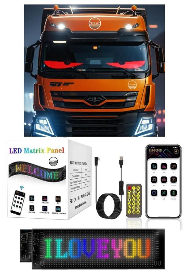 Tır Kamyon Uyumlu 60 cm Led Matrx RGB Panel Kumandalı 4 Mt Kablolu - Image 1