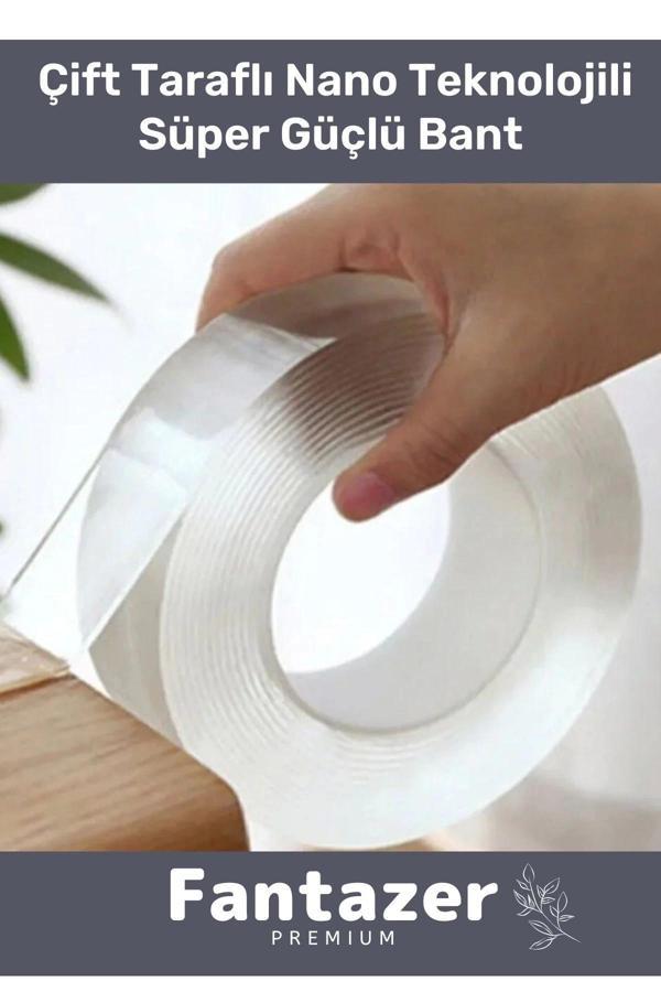 Premium Çift Taraflı Nano Teknolojili Süper Güçlü Bant Extra Güçlü Duvar Çerçeve Taşıyıcı 3 Metre - Image 1