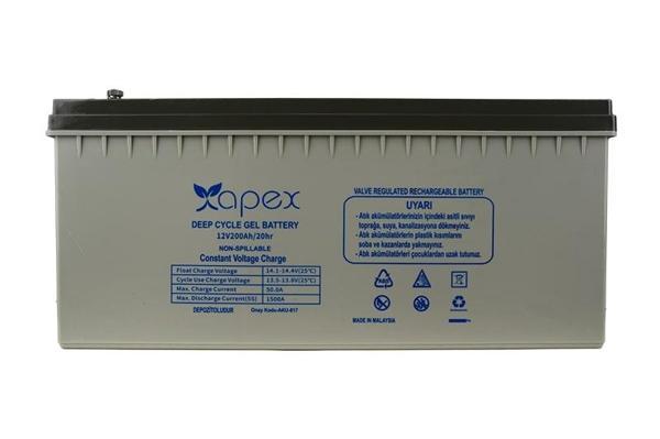 12V 200Ah Jel Akü Apex - Image 1