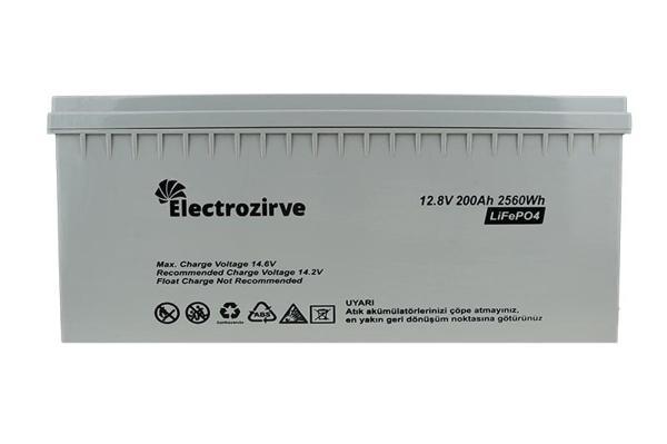 Electro Zirve 12.8V 200Ah Lityum Akü (LifePO4) - Image 1