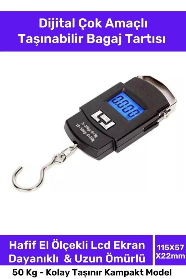 Seyahat Bavul Ağırlık Tartı Dijital Çok Amaçlı Taşınabilir Bagaj Tartısı Max 50 Kg - Image 1