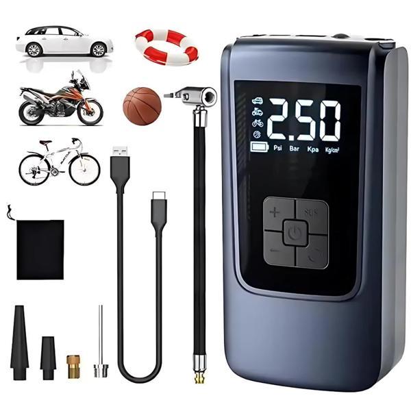 Coofbe 150psi 6000mAh Şarjlı Otomatik Araç Lastik Şişirme Pompası Araç Lastik Hava Kompresörü Led Işıklı - Image 1