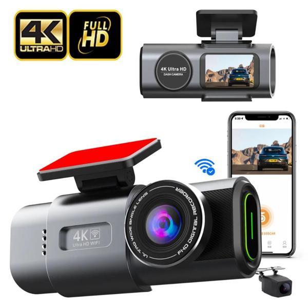 Coofbe GPS Mobil Uygulamalı 4K 170° Geniş Açı Gece Görüşlü Ön Arka Akıllı Araç İçi Kamera Park Modu G-sensor WiFi - Image 1
