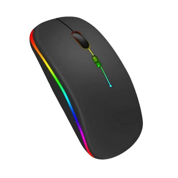 Coofbe RGB ışıklı Ayarlanabilir 3DPI Şarjlı Sessiz 2.4G+Kablosuz Bluetooth Mouse Laptop Tablet Uyumlu - Image 1