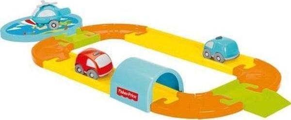 Fisher-Price 1817 Ton Ton Arabalı İki Adet ve Bir Adet Helikopterli Oyuncak Yol Set 24 parça - Image 1