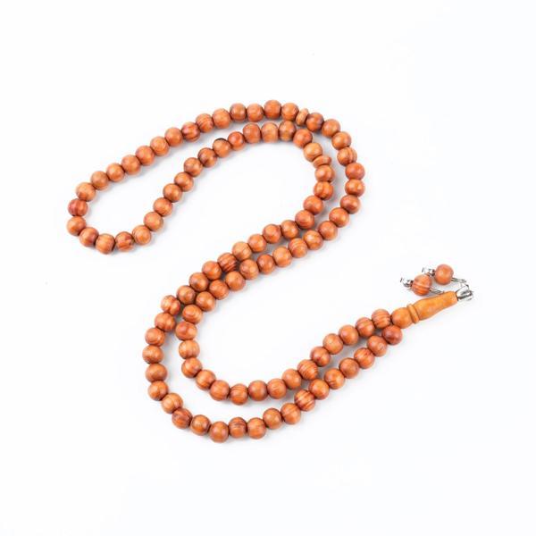 Meram Kavak 99luk Küre Kesim 7.5mm Namaz Tesbihi-Turuncu - Image 1