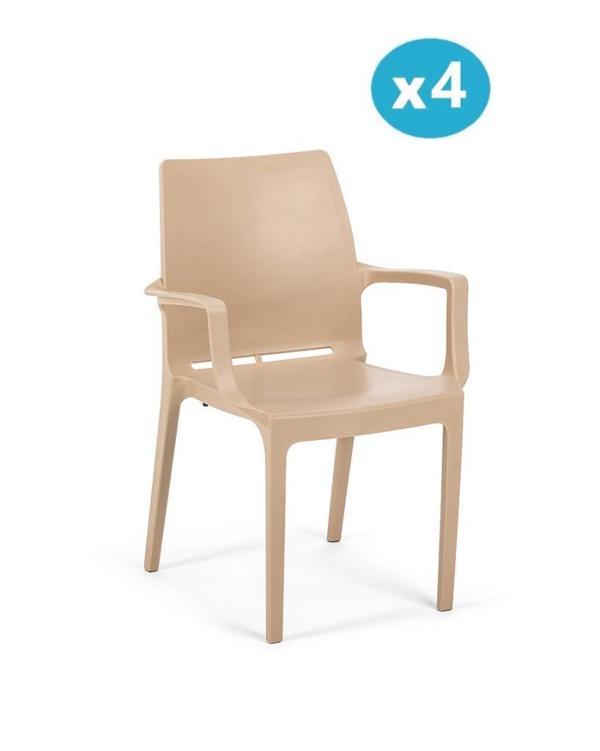 Omnipazar SY-2502 Plastik Eve Bahçe Koltuk Sandalye 4'lü Set - Image 1