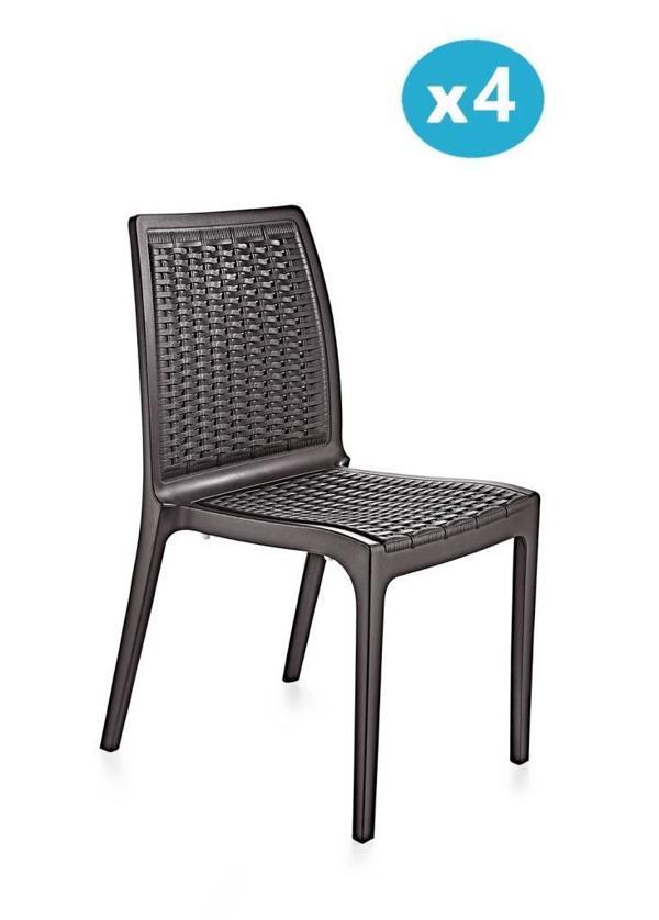 Omnipazar SY-2523 Rattan Bahçe Sandalye 4'lü Set - Image 1