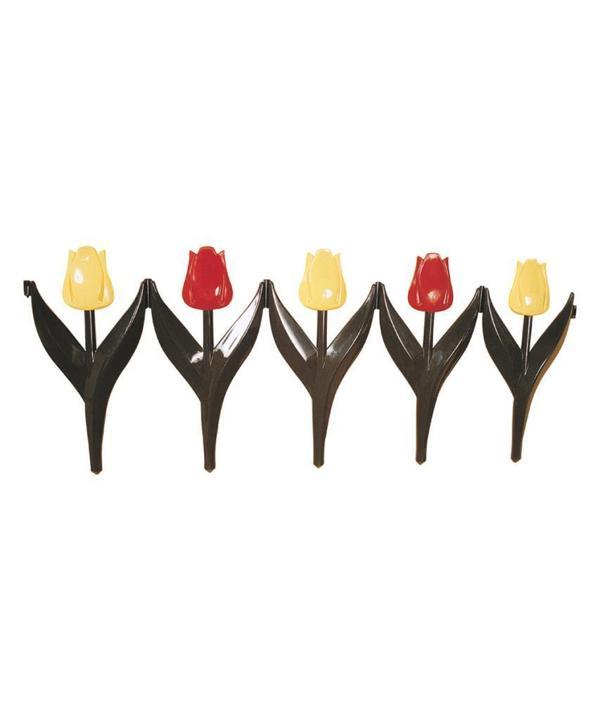 Omnipazar SY-5996 Lale Plastik Bahçe Çiti 30x75 cm 4'lü Set Sarı-Kırmızı  - Image 1