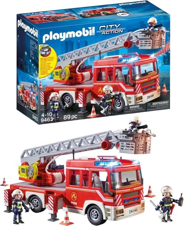 PLAYMOBIL City Action 9463 ışıklı ve sesli, merdivenli itfaiye aracı, 5 yaşından itibaren - Image 1