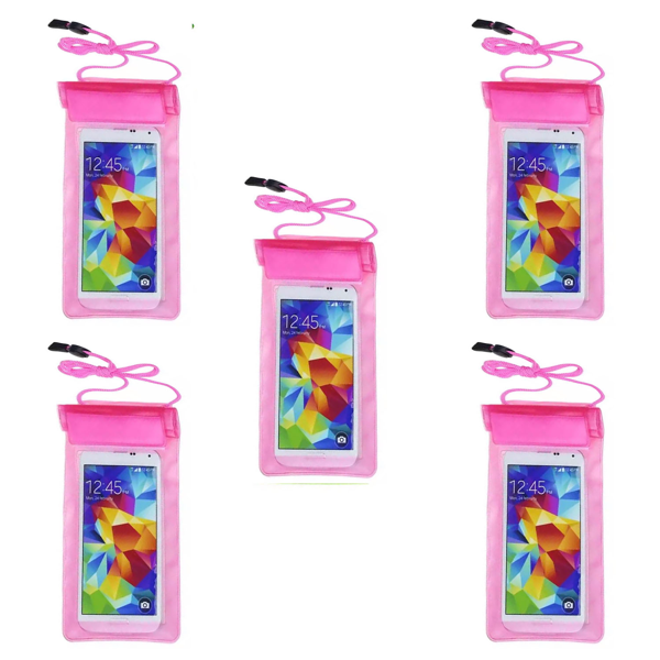  Su Geçirmez Telefon Kılıfı Pembe 5 Adet - Image 1