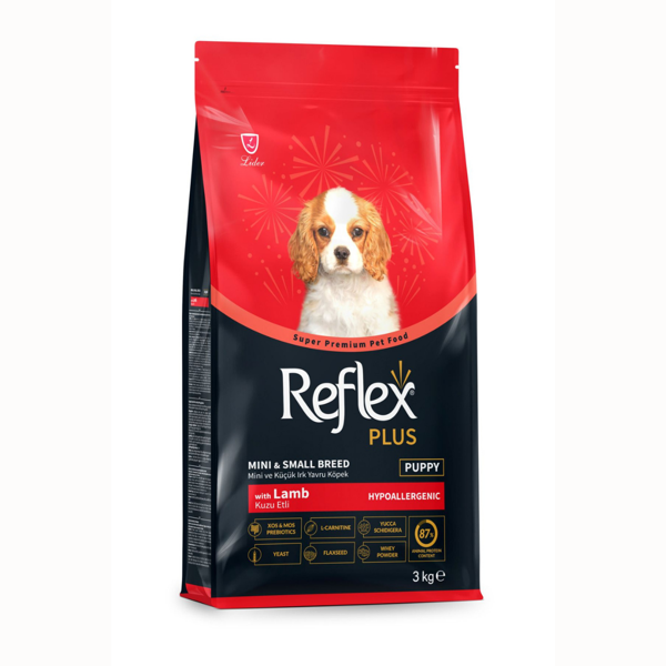 Reflex Plus Kuzu Etli Mini ve Küçük Irk Yavru Köpek Maması 3 kg - Image 1
