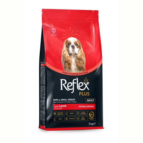 Reflex Plus Kuzu Etli Mini ve Küçük Irk Yetişkin Köpek Maması 3 kg - Image 1