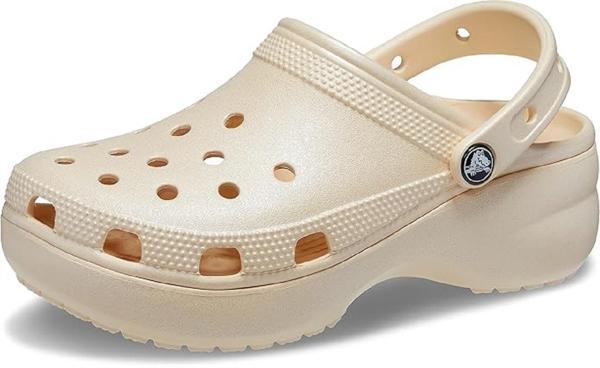 Crocs Classsic Platform Clog Shimmer Clog Vanilla - Image 1