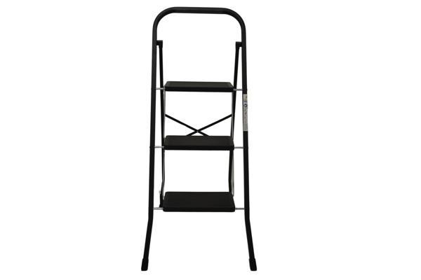 3 Basamaklı Metal Merdiven Siyah (1.30 Metre) - Image 1