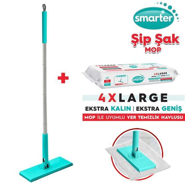 SMARTER ŞİP ŞAK MOP + YER HAVLUSU OTOMATİK EL DEĞMEDEN TÜM BEZLERLE UYUMLU TEMİZLİK SETİ PASPAS - Image 1
