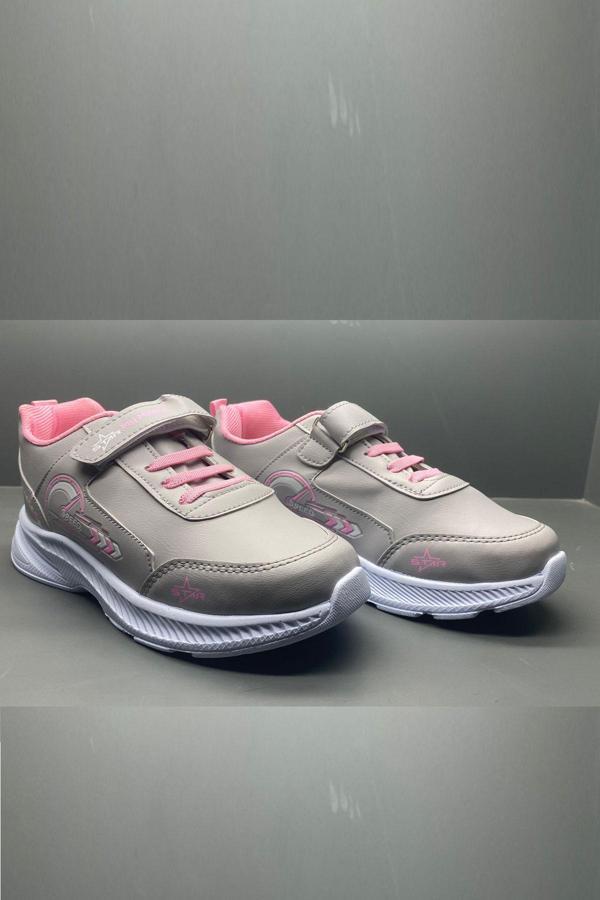 Unisex Kids Bebek Çocuk  Spor Ayakkabı Sneakers Okul Ayakkabısı 1032-101-0001 Gri-33 - Image 1