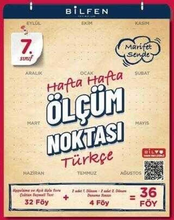 7. Sınıf Türkçe Hafta Hafta Ölçüm Noktası - Bilfen Yayınları - Image 1