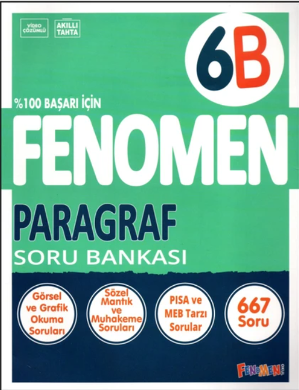 Fenomen Yayıncılık Fenomen 6. Sınıf Paragraf Soru Bankası (B) - Fenomen Çocuk - Image 1