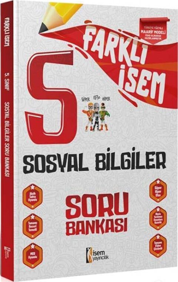 5. Sınıf Sosyal Bilgiler Farklı İsem Soru Bankası - İsem Yayıncılık - Image 1