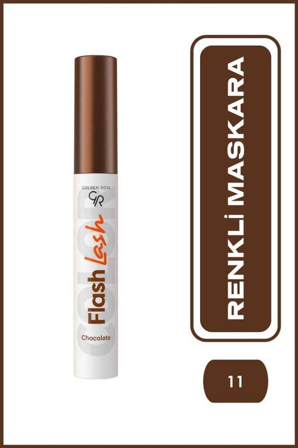 Golden Rose Flash Lash Colored Mascara No:11 Chocolate - Renkli Maskara-8691190553975 - Image 1