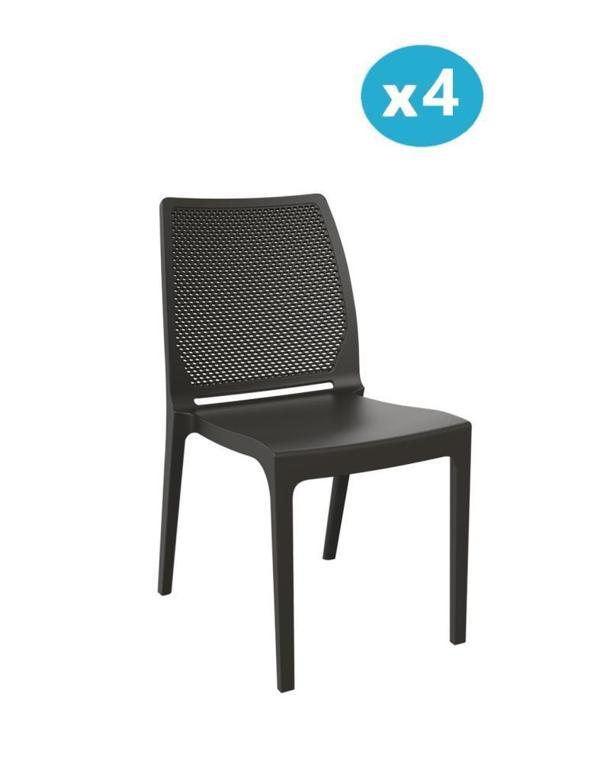 Omnipazar SY-2509 Plastik İcon Bahçe Koltuk Sandalye 4'lü Set - Image 1
