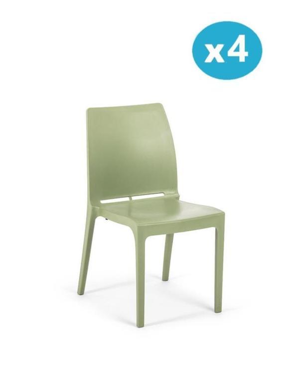 Omnipazar SY-2506 Plastik Eve Bahçe Koltuk Sandalye 4'lü Set - Image 1