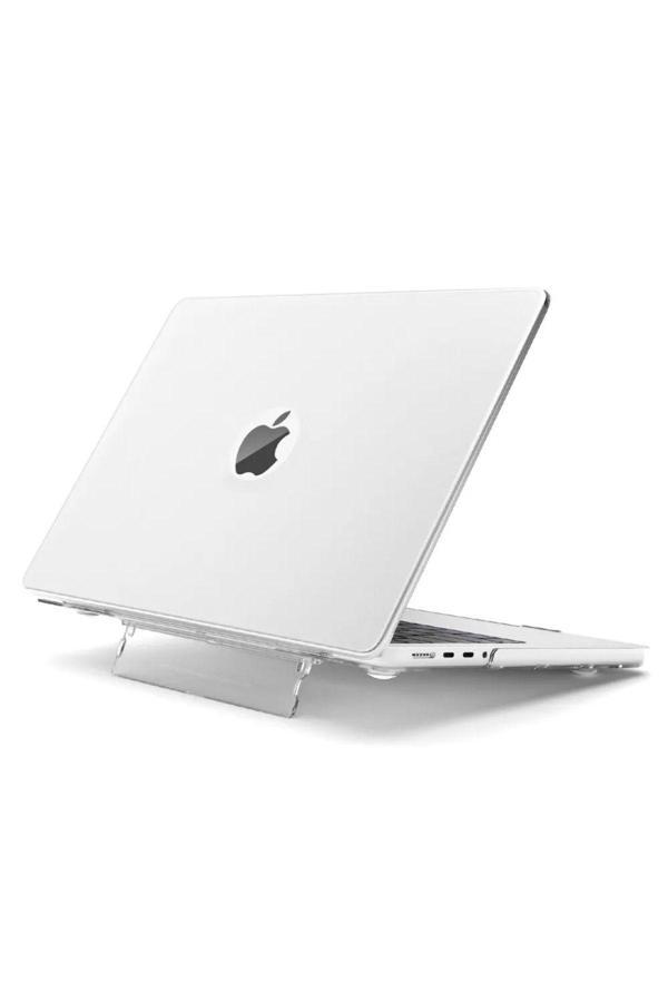 Macbook Air 13" 2020 M1 Çip A2337/a1932/a2179 Uyumlu Standlı Iz Önleyici Şeffaf Kılıf Koruyucu Kapak - Image 1