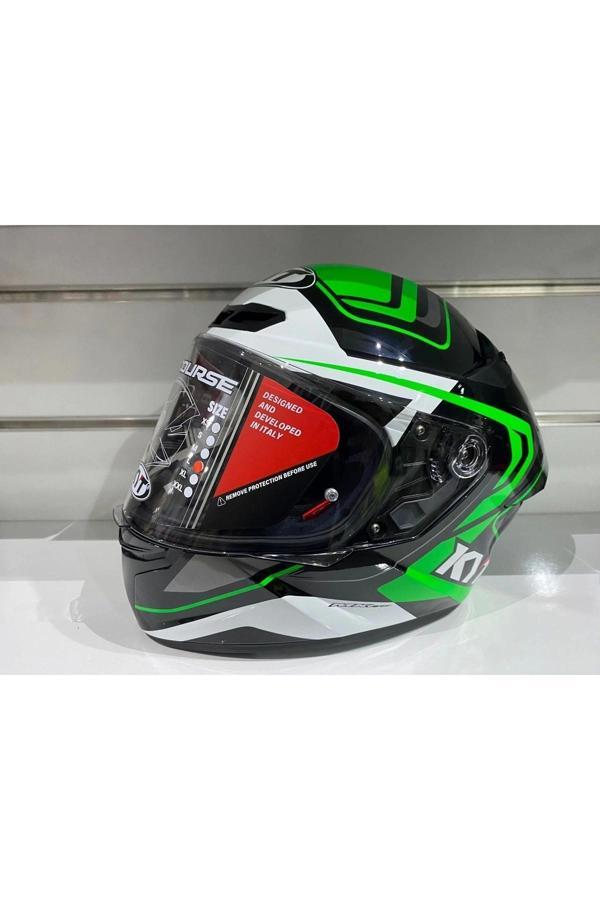 Kask Tt-course Overtech Siyah/yeşil Full Face - Image 1