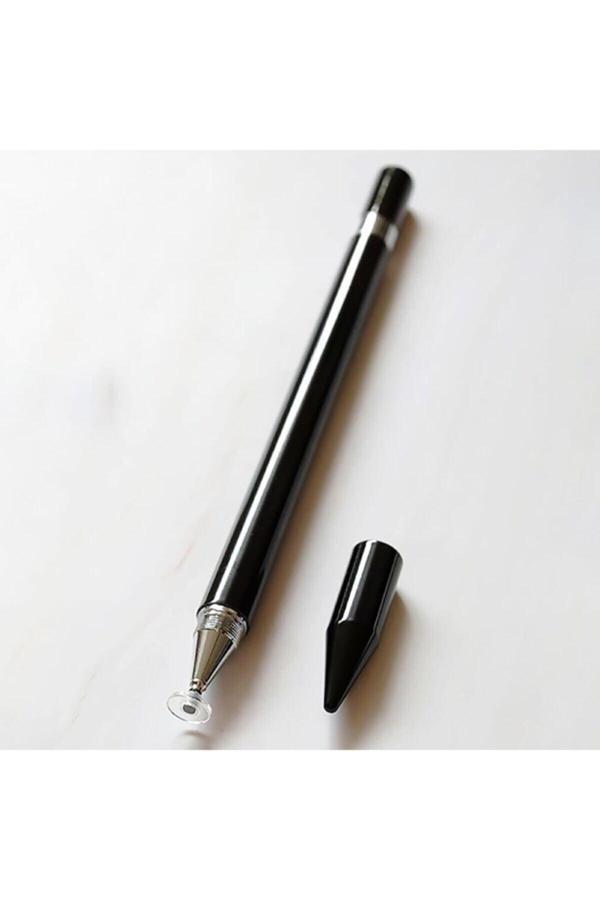 Android Uyumlu Pencil 2 in1 Disk Uçlu Stylus Kalem Beyaz - Image 1