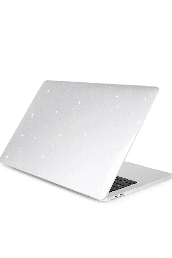 Apple Macbook Air 13.3 Air M1 2020 Kılıf A1932 - A2174 - A2337 Simli Parlak Transparan Kapak - Image 1