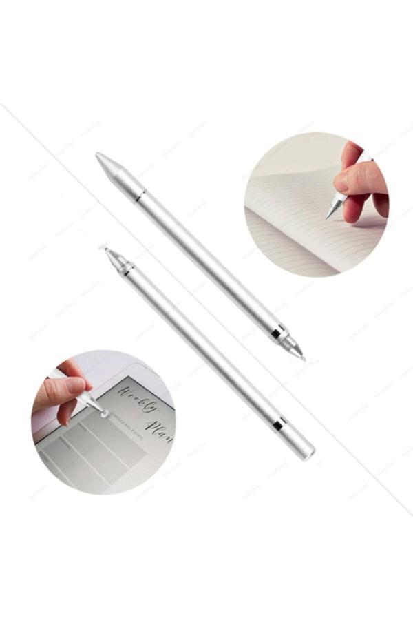 Dokunmatik Kalem Tüm Cihazlara Uyumlu Tablet Telefon Çizim & Yazı Kalemi 2 In 1 Disk Uçlu - Image 1