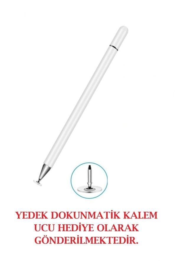 Dokunmatik Kalem Yedek Uç Hediyeli Tablet Kalemi Çizim & Yazı Kalemi Dokunmatik Kalem Beyaz - Image 1