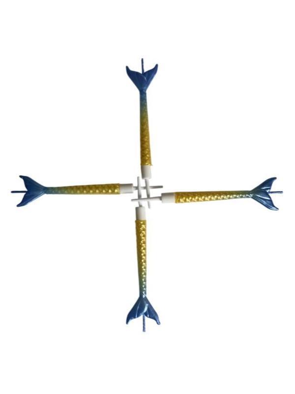 Deniz Kızı Renkli Mavi Altın Mum 11 cm  - Image 1
