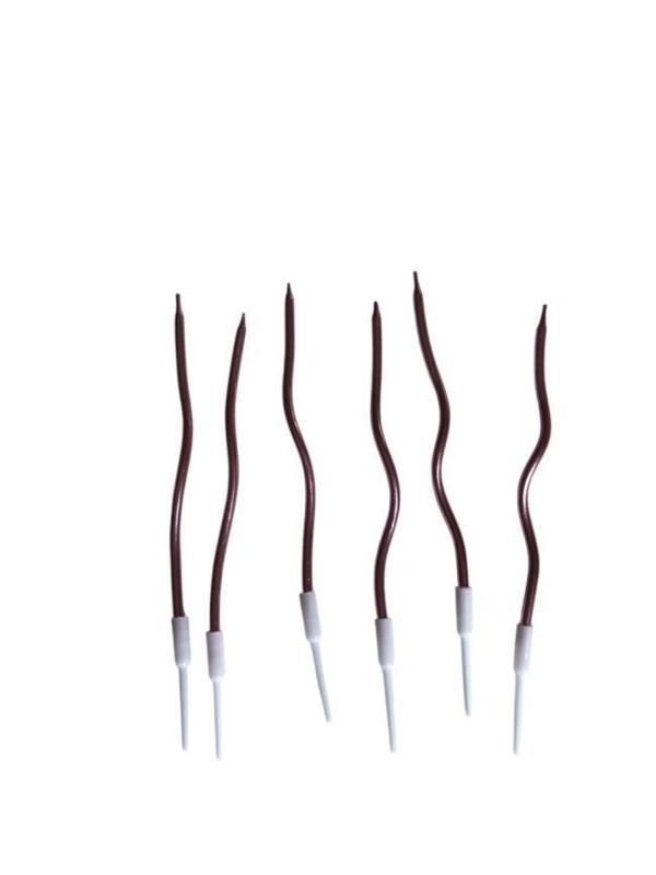 Eğik Pasta Mumu Lila Renkli  6 lı 14 cm - Image 1