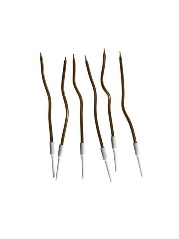 Eğik Pasta Mumu Sarı Renkli  6 lı 14 cm - Image 1