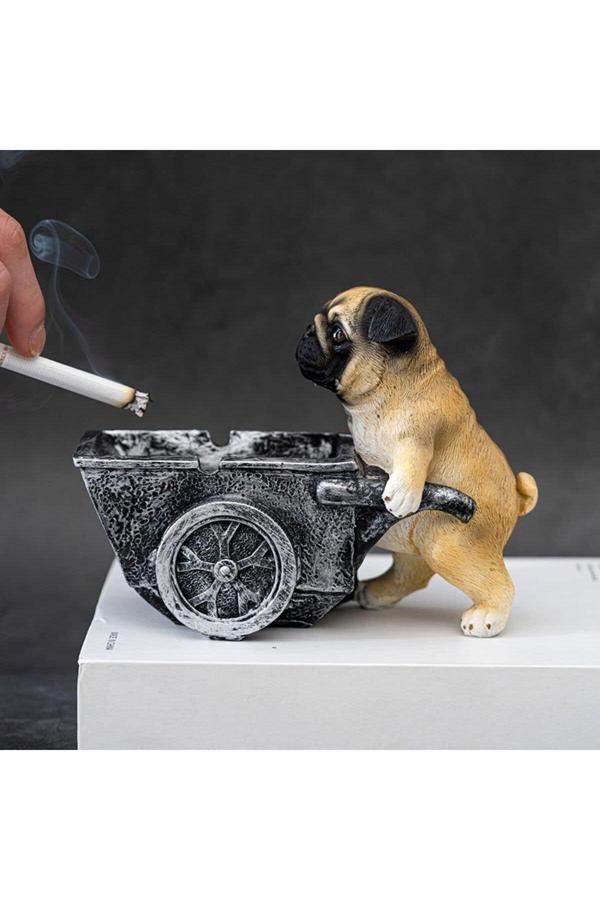 Taşdevri Life Yeni Tasarım Dekoratif Arabalı Köpek Küllük, Kül Tablası - Image 1