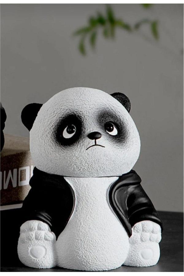 Taşdevri Life Dekoratif Kapaklı Sevimli Panda Küllük, Kültablası - Image 1
