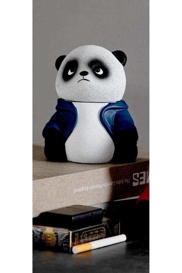 Taşdevri Life Dekoratif Kapaklı Sevimli Panda Küllük, Kültablası Lacivert - Image 1
